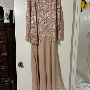 Nina Leonard Lace Sequin Dress